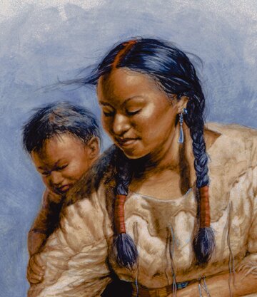 Sacagawea facts: sacagawea with son