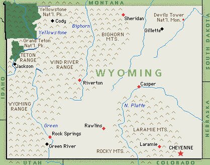 Wyoming facts: map