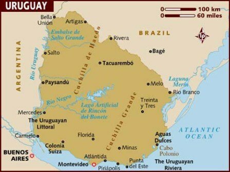 Facts about Uruguay - Map of Uruguay